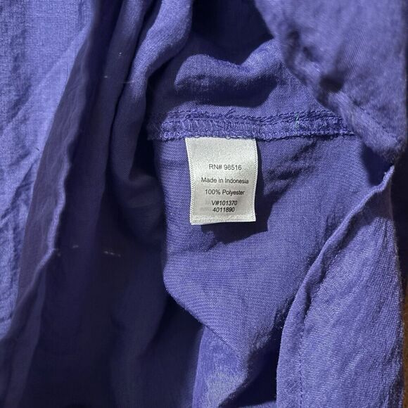 Coldwater Creek Top Womens 3X 24 Blue Sheer Long Sleeve Button Up Shirt Blouse - Picture 8 of 9